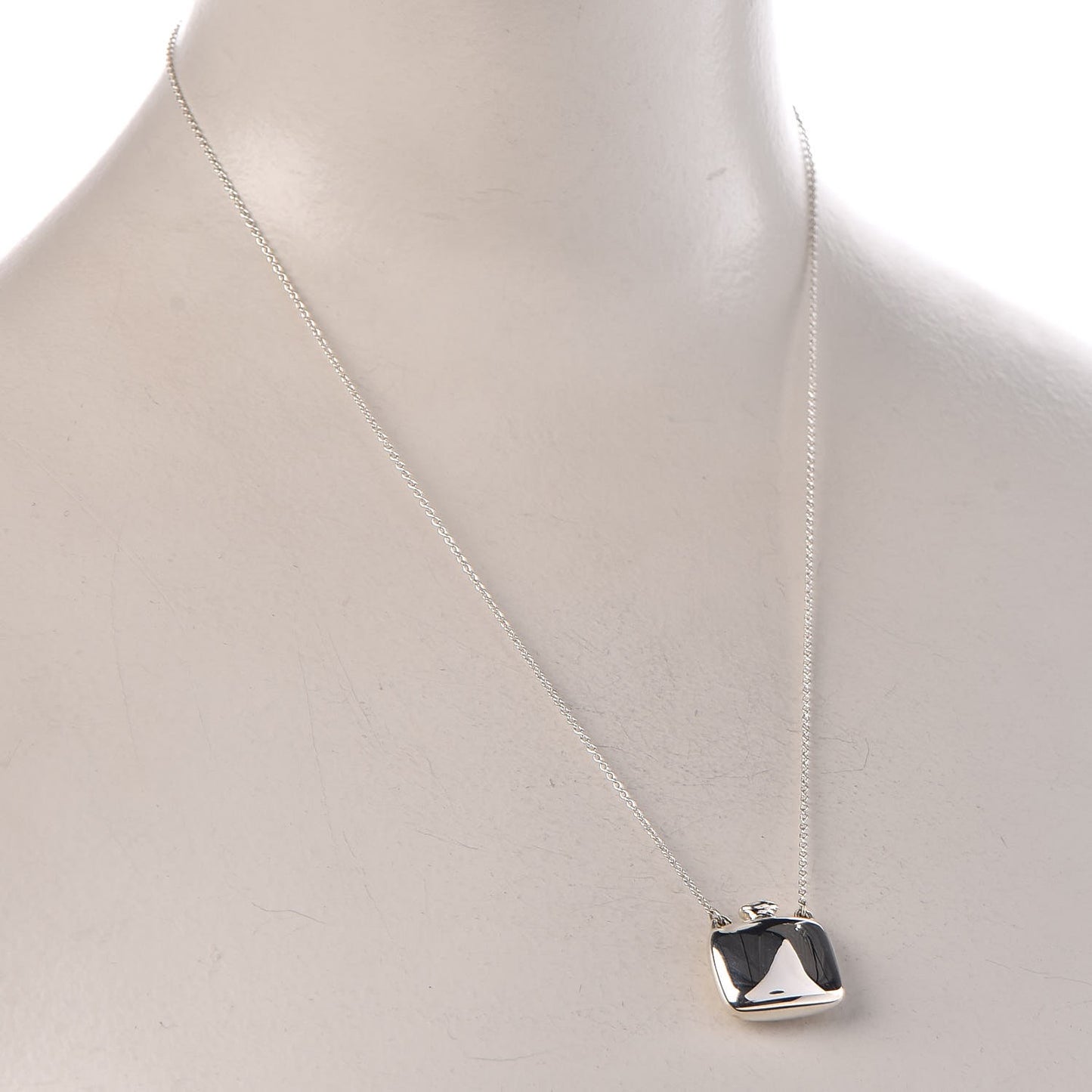 Sterling Silver Elsa Peretti Square Bottle Pendant Necklace