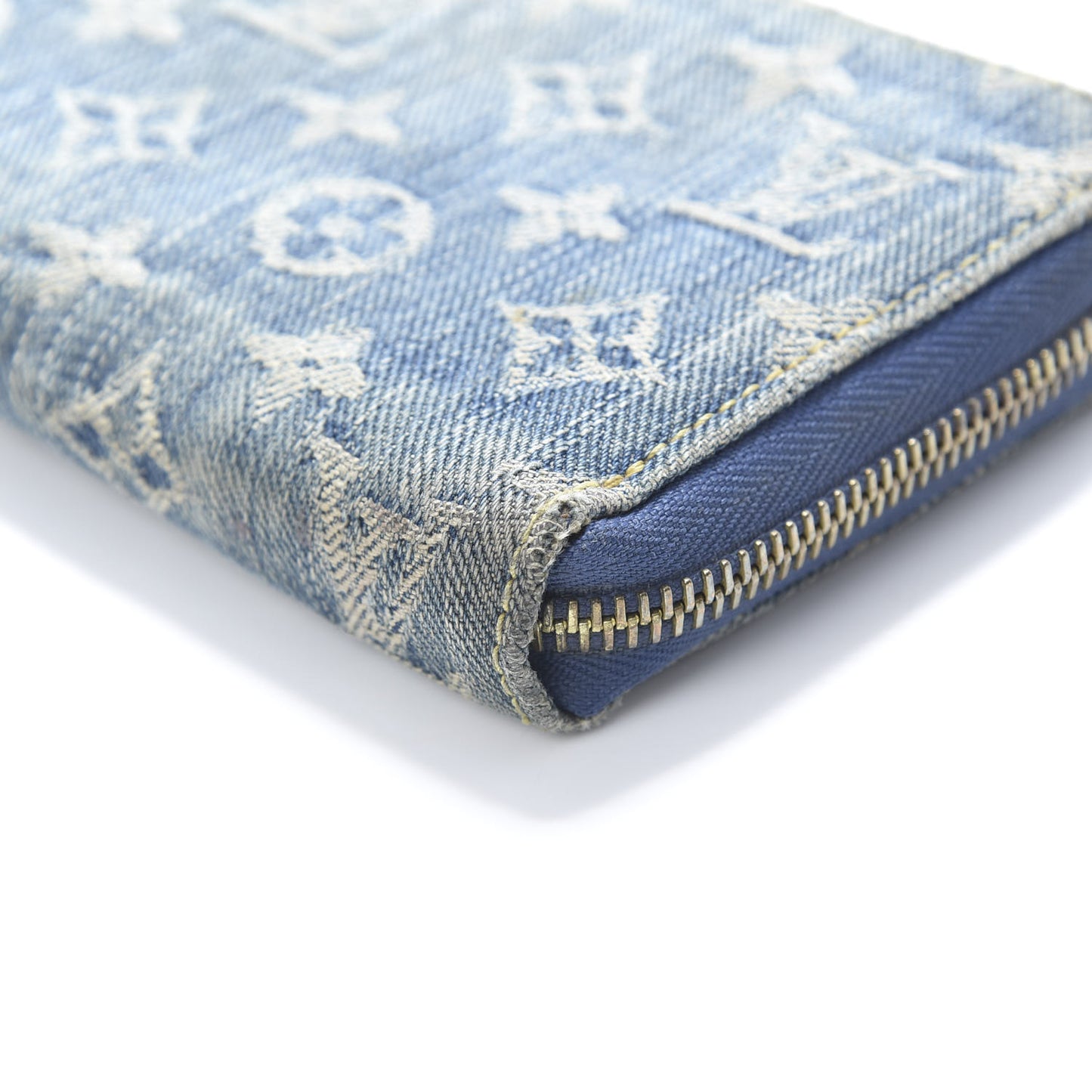 Monogram Denim Zippy Wallet Blue