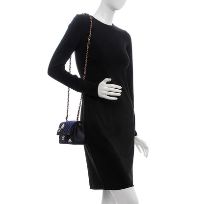 Chanel Felt Quilted Paris-Hamburg Charms Mini Rectangular Flap Dark Navy 2 of 8