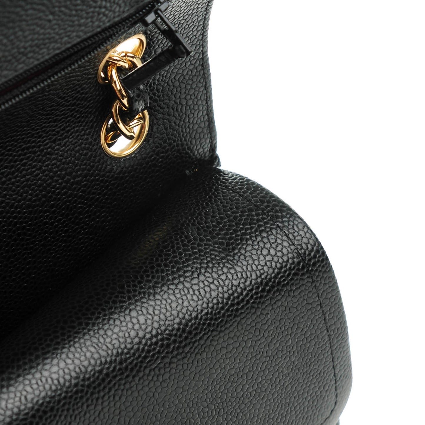 Caviar Quilted Jumbo Double Flap Black