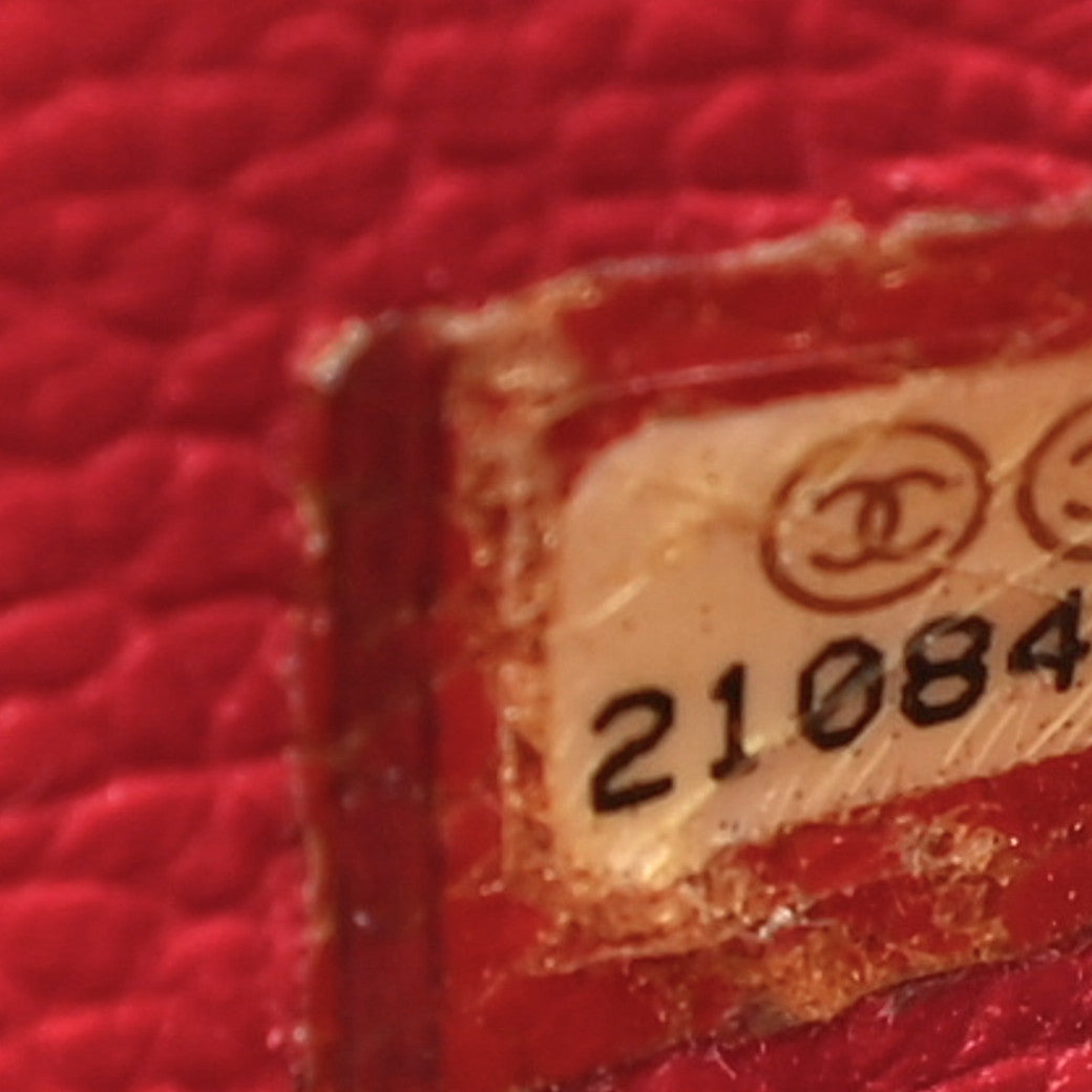 Caviar Quilted Small Zip Around Wallet Red