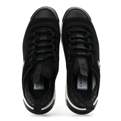 Chanel Velvet Calfskin Mixed Fibers CC Sneakers 38 Black 2 of 10