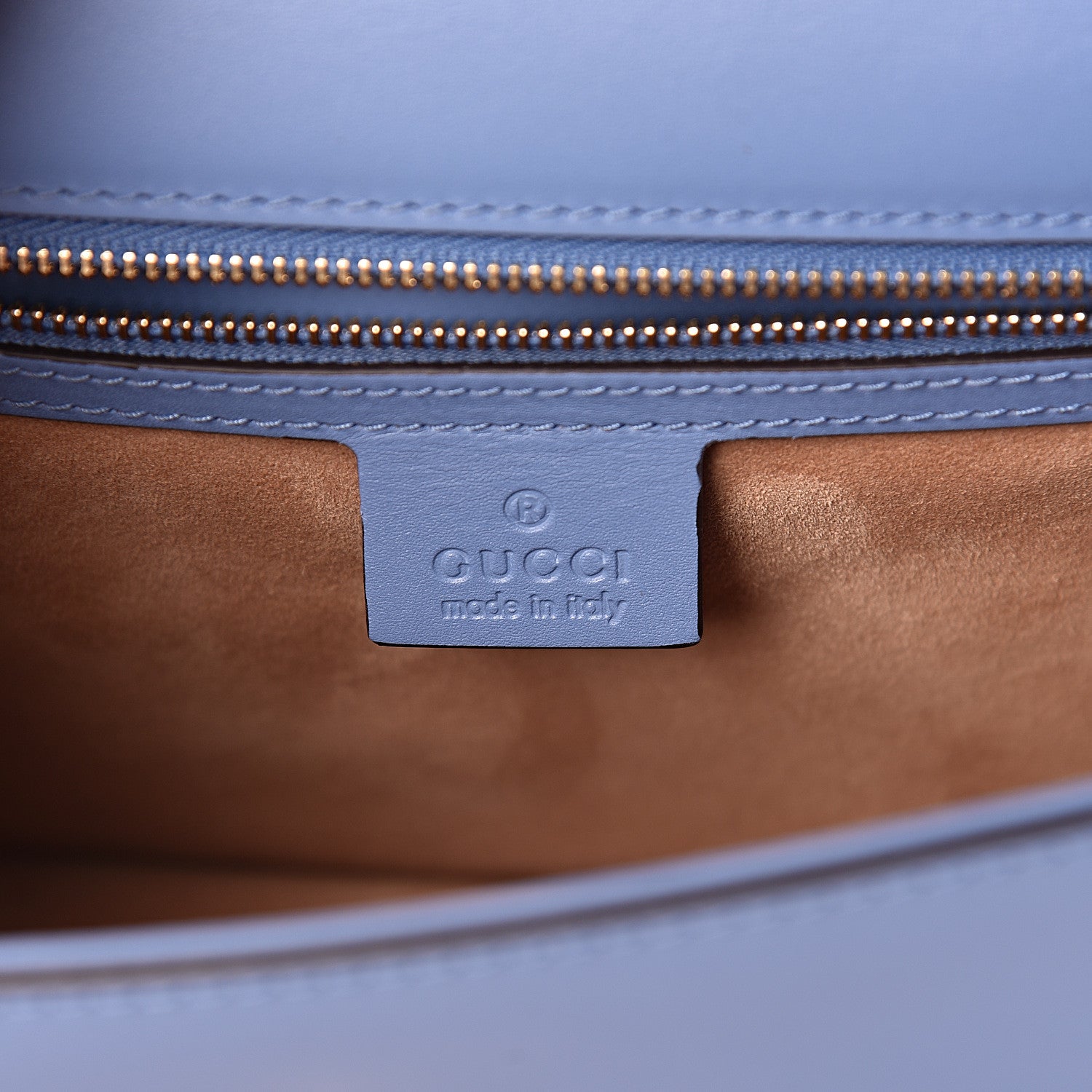 Gucci Calfskin Small Sylvie Shoulder Bag Clear Sky Blue 6 of 10