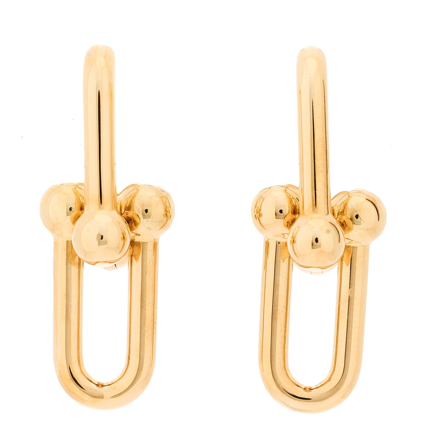 Tiffany 18K Yellow Gold Large HardWear Link Earrings 1 of 5
