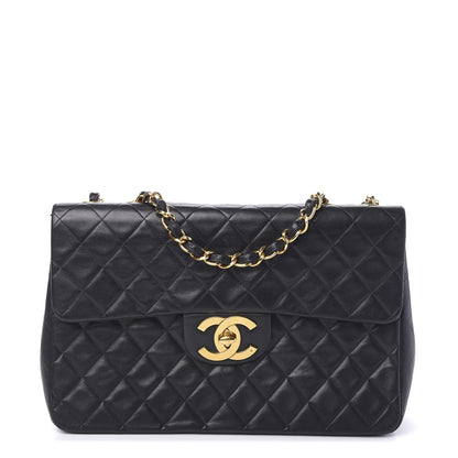Chanel Lambskin Quilted XL Jumbo Single Flap Black 1 of 10