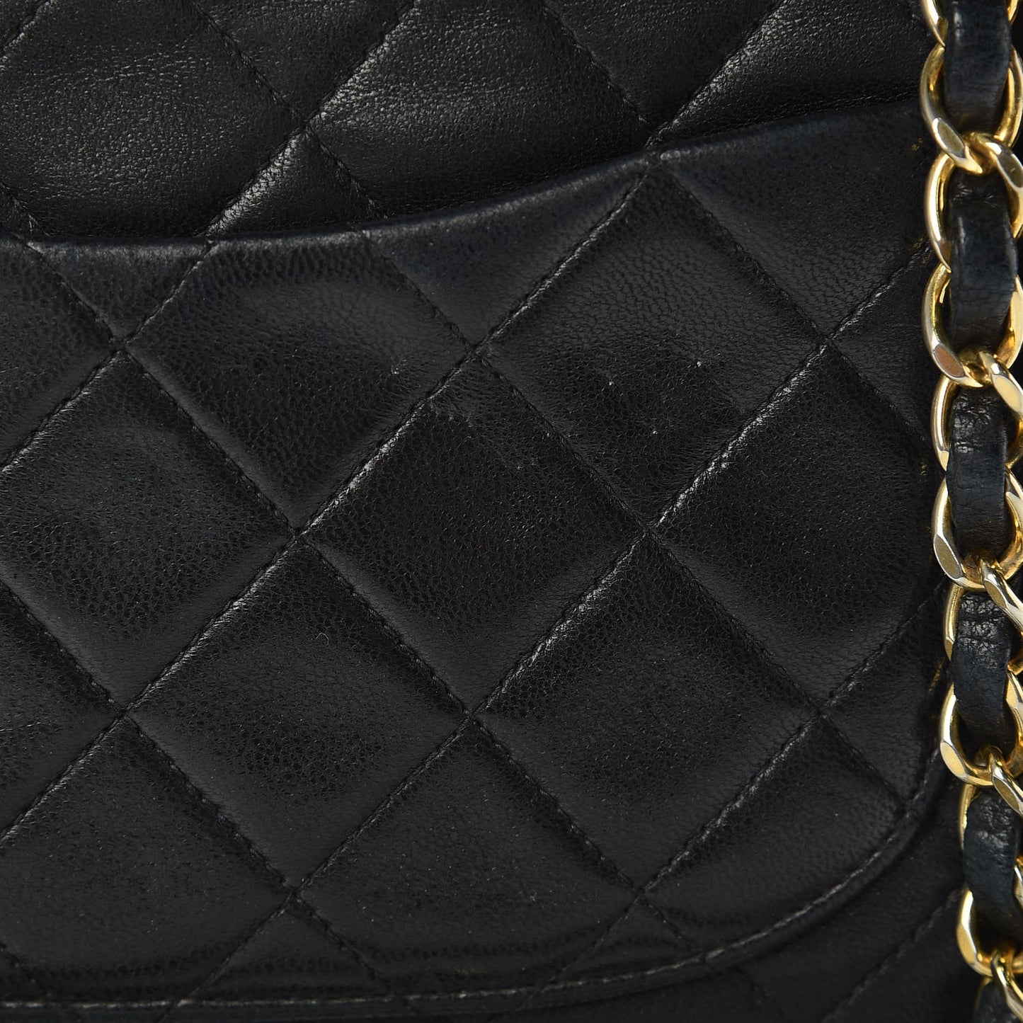 Lambskin Quilted Medium Double Flap Black