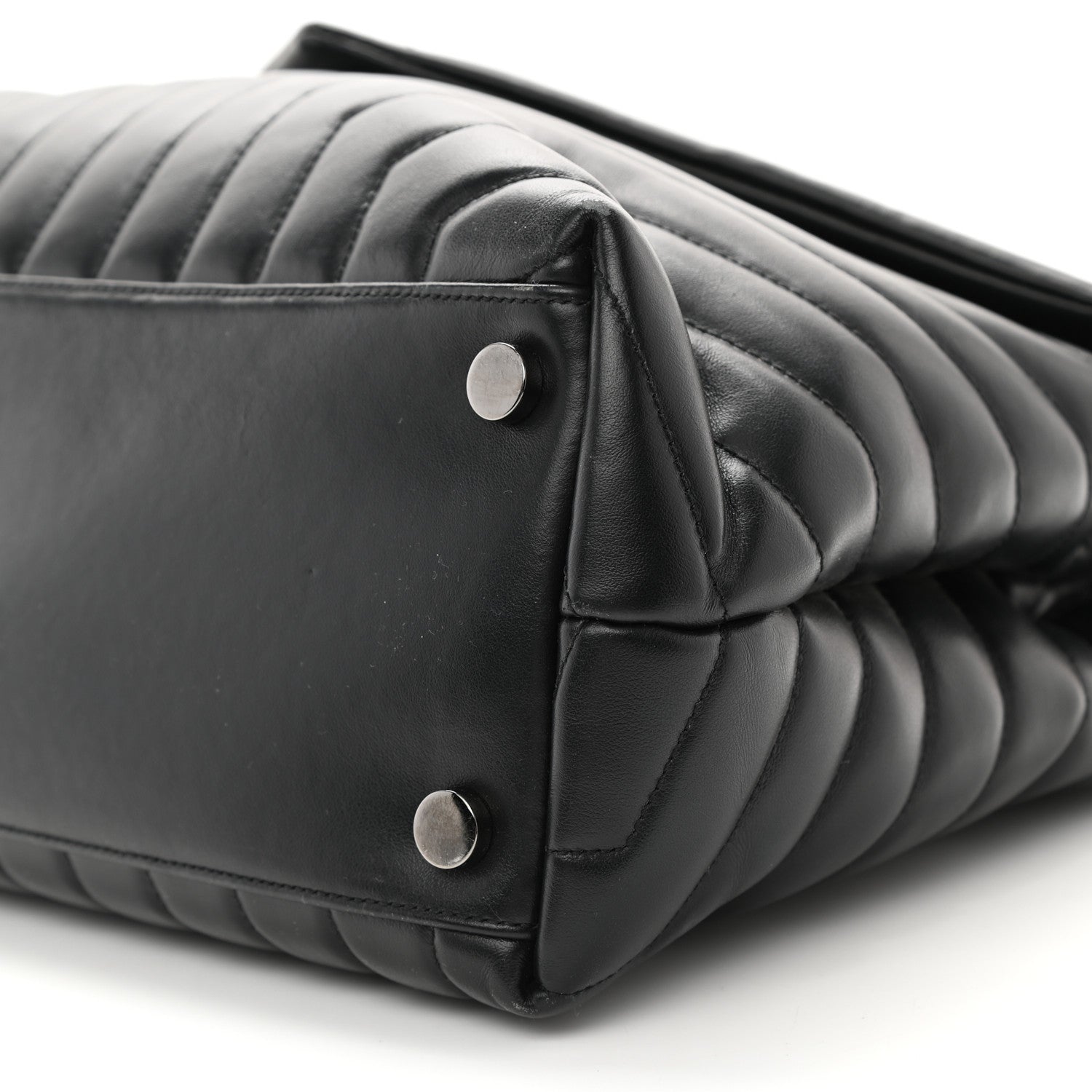 Saint Laurent Calfskin Y Quilted Monogram Monochrome Large Loulou Chain Satchel Black 10 of 10