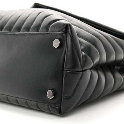 Saint Laurent Calfskin Y Quilted Monogram Monochrome Large Loulou Chain Satchel Black 10 of 10