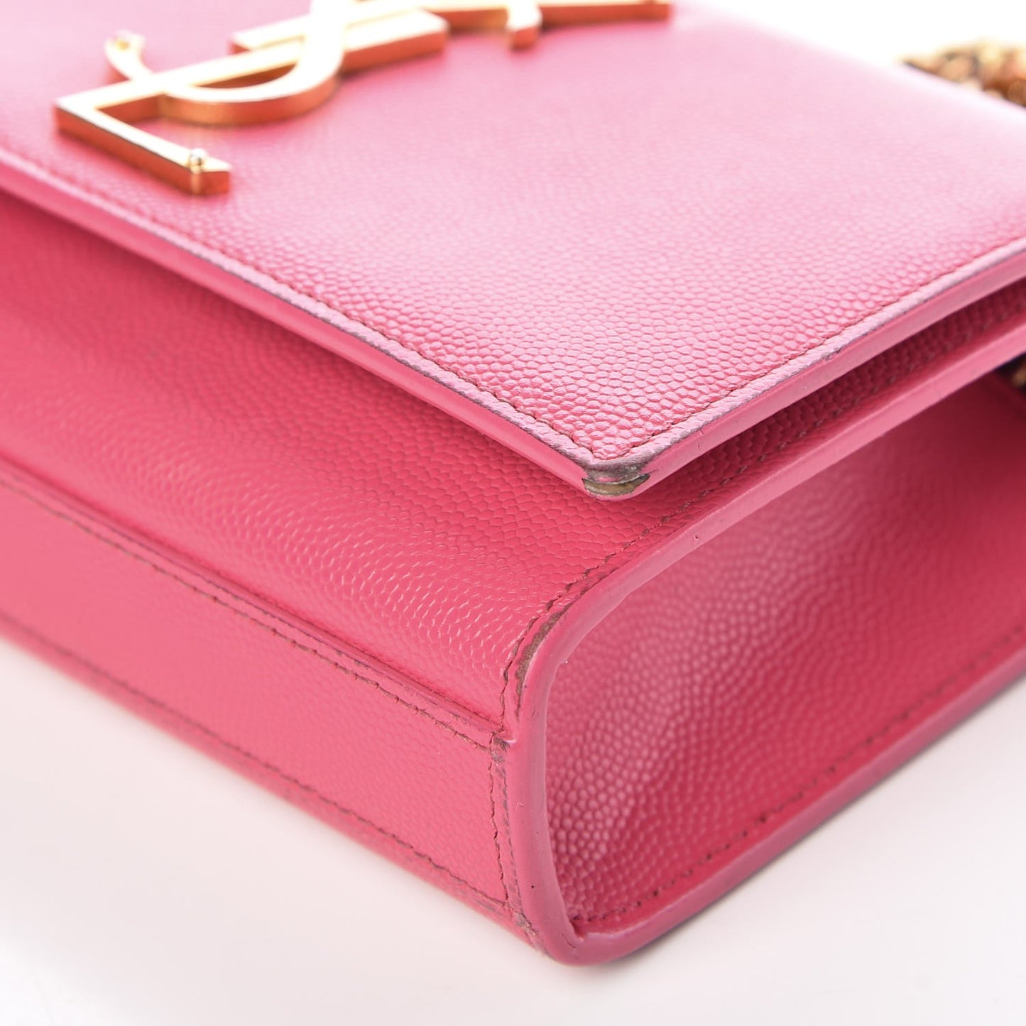 Grain De Poudre Small Monogram Kate Satchel Fuchsia