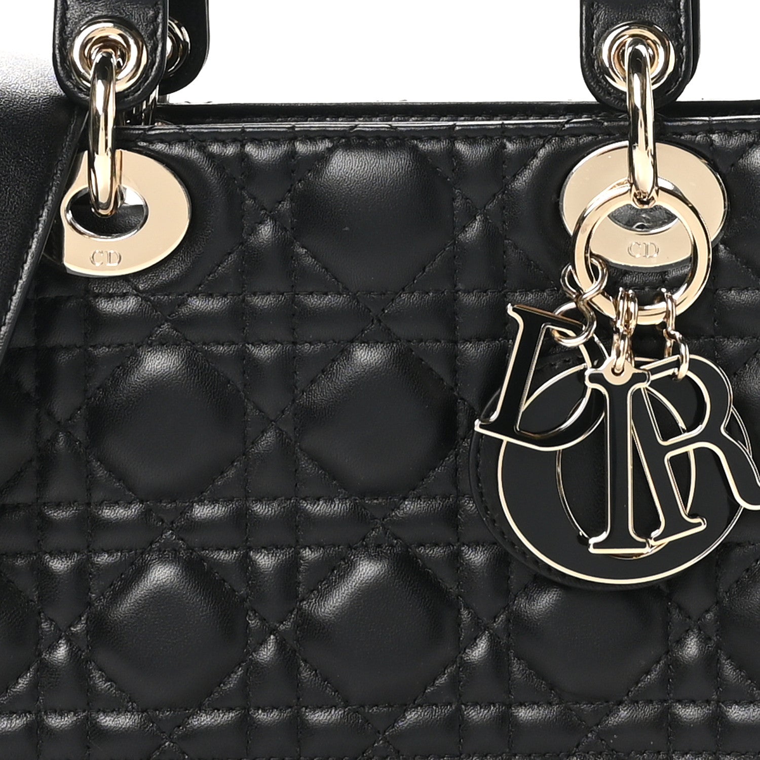 Christian Dior Lambskin Cannage Small My ABCDior Lady Dior Black