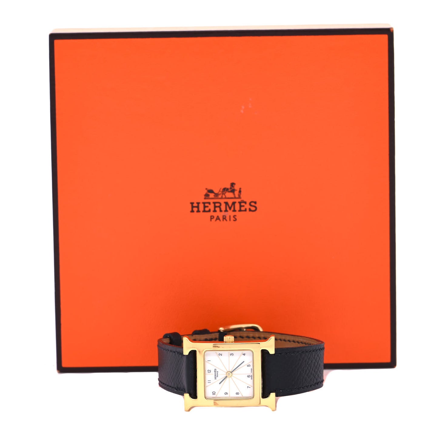 Stainless Steel Epsom 21mm Heure H Hour Quartz Watch Noir