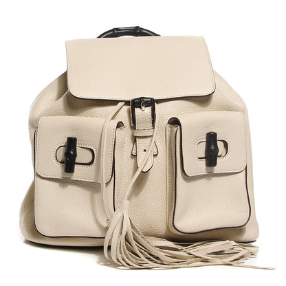 Gucci Calfskin Bamboo Medium Backpack Off White 1 of 7