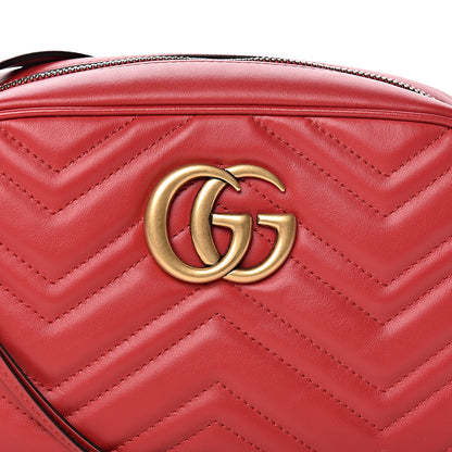 Gucci Calfskin Matelasse Small GG Marmont Chain Shoulder Bag Hibiscus Red 10 of 10