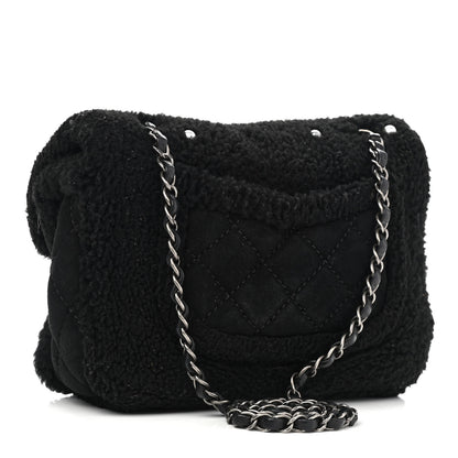 Chanel Shearling Lambskin Pearl Flap Black 2 of 13
