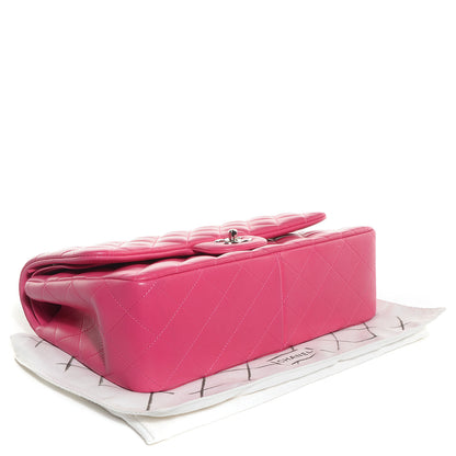 Chanel Lambskin Quilted Jumbo Double Flap Dark Pink 4 of 9