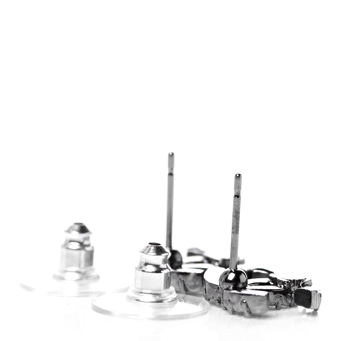 Crystal CC Earrings Silver