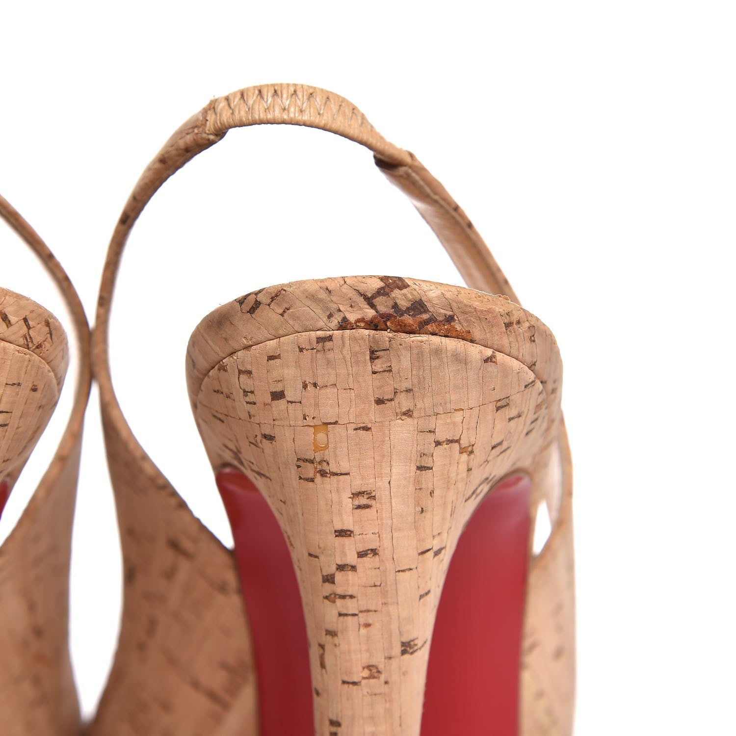 Christian Louboutin Cork Bianca 140 Slingback Pumps 40.5 Natural 10 of 13