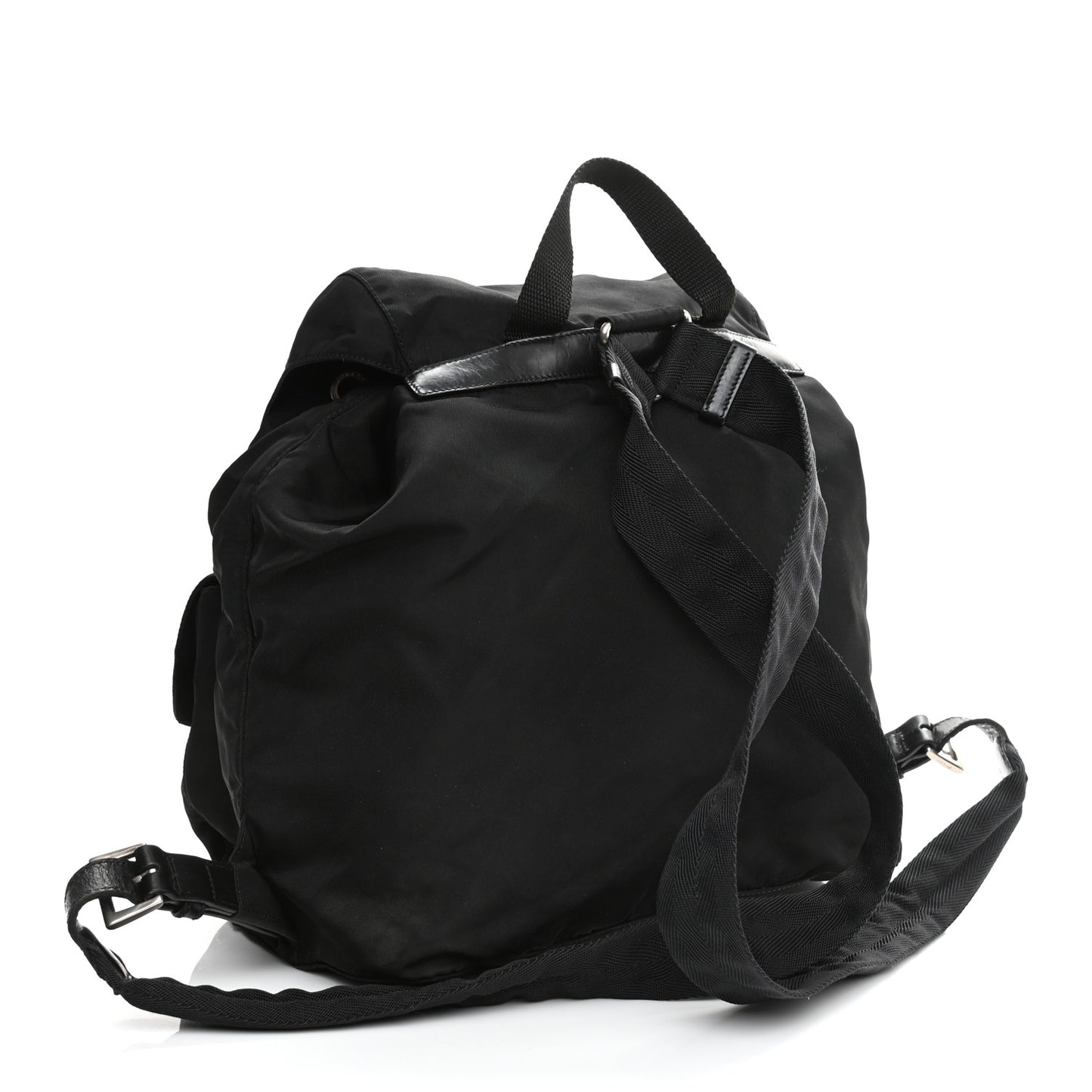 Tessuto Nylon Saffiano Medium Backpack Black