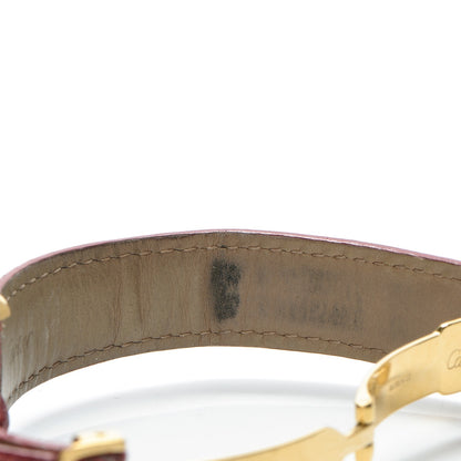 Cartier Sterling Silver Vermeil Alligator 20mm Must de Cartier Tank Quartz Watch Red 5 of 11