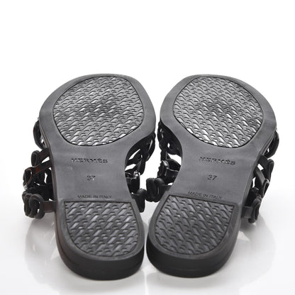 Hermes Chaine d'Ancre Nude Sandals 37 Black 5 of 8