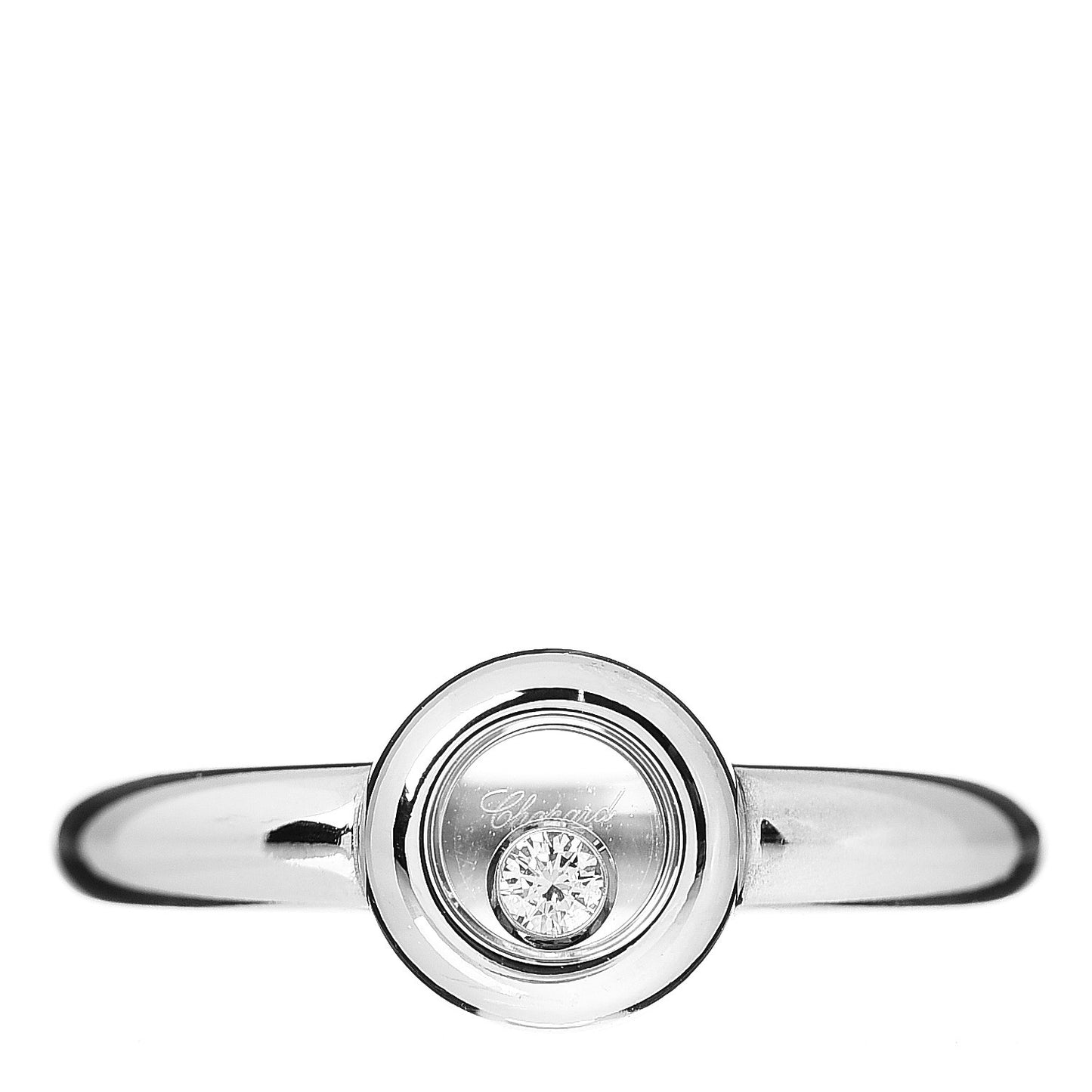 18K White Gold Diamond Happy Diamonds Icons Ring 50 5.25