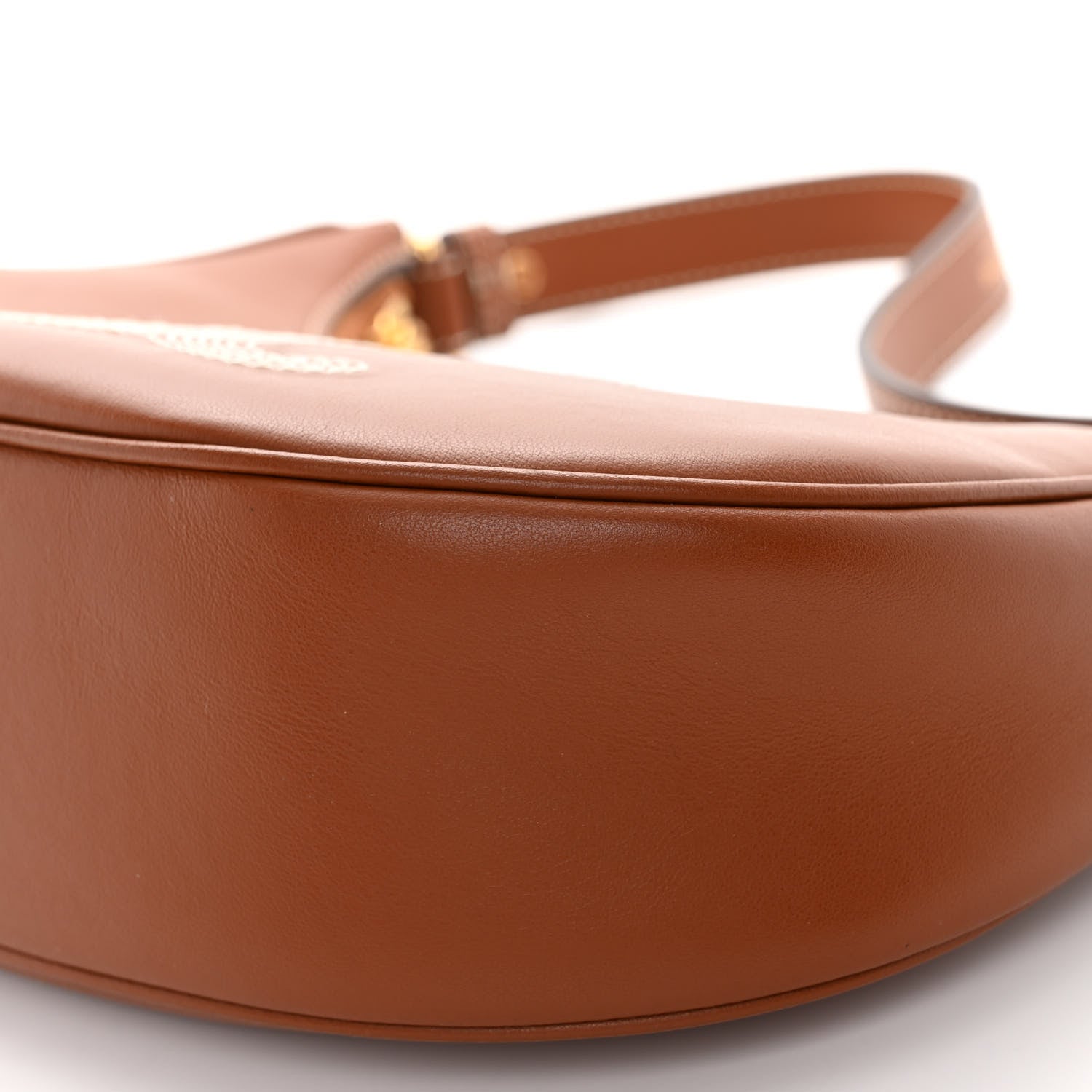Celine Smooth Calfskin Triomphe Embroidered Ava Shoulder Bag Tan 10 of 10