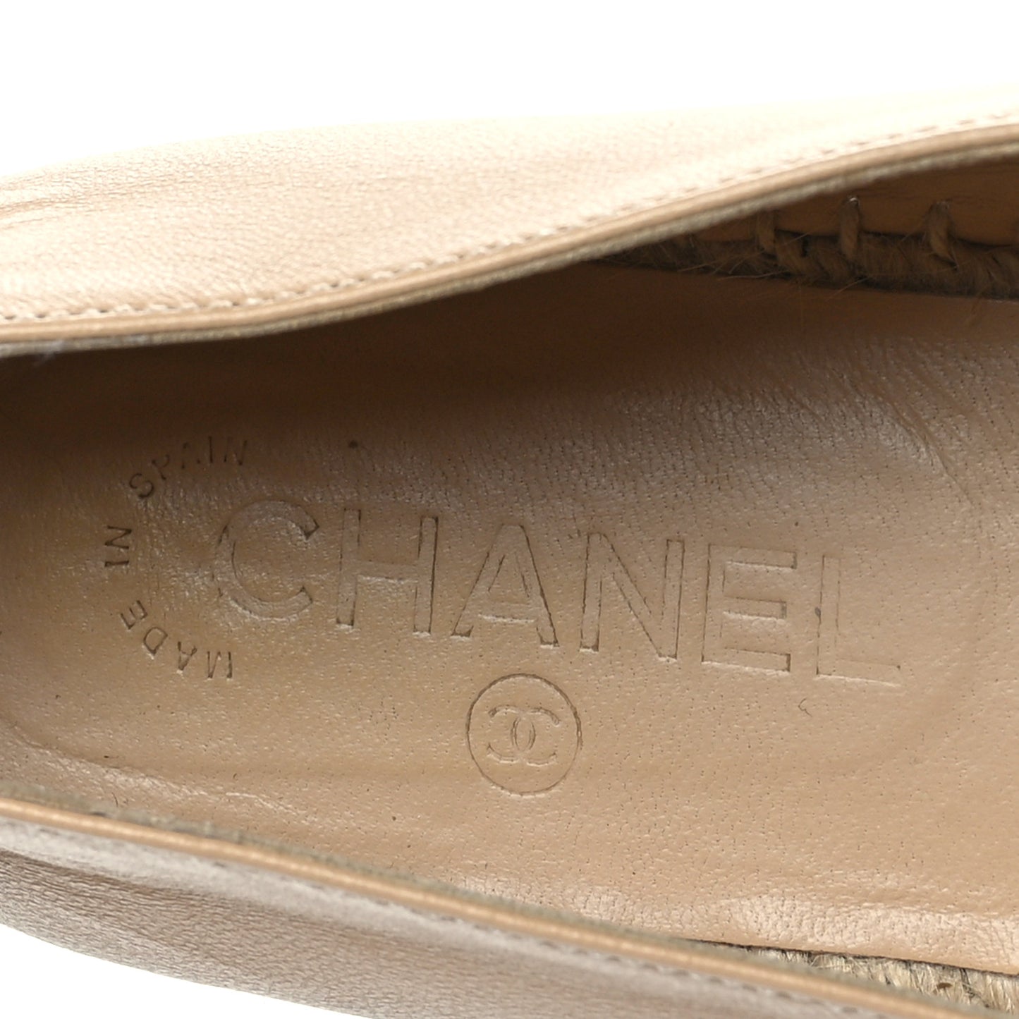 Lambskin CC Espadrilles 41 Beige Black