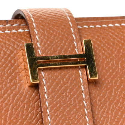 Hermes Epsom Bearn Gusset Wallet Gold 8 of 9