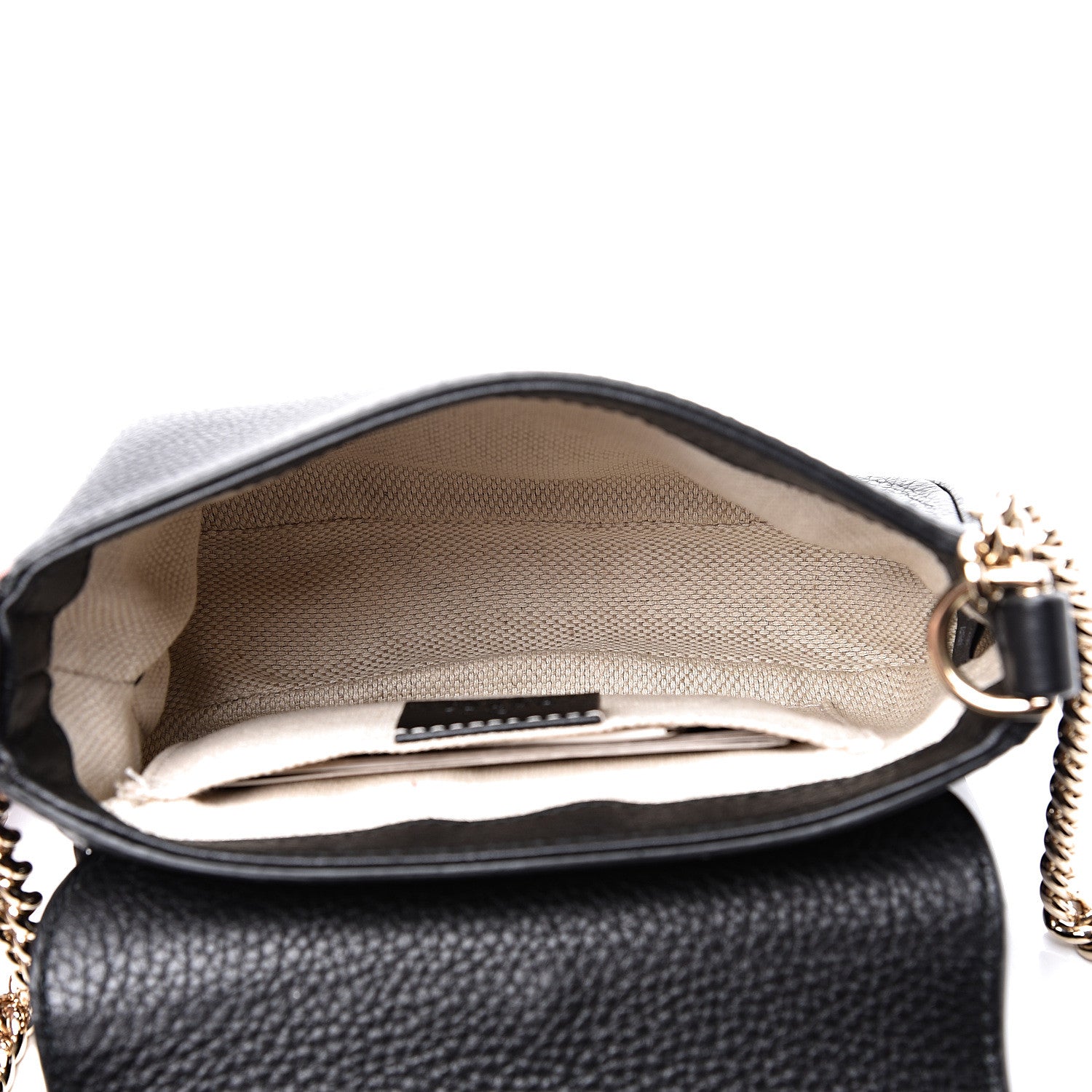 Gucci Pebbled Calfskin Small Soho Flap Crossbody Black 4 of 10