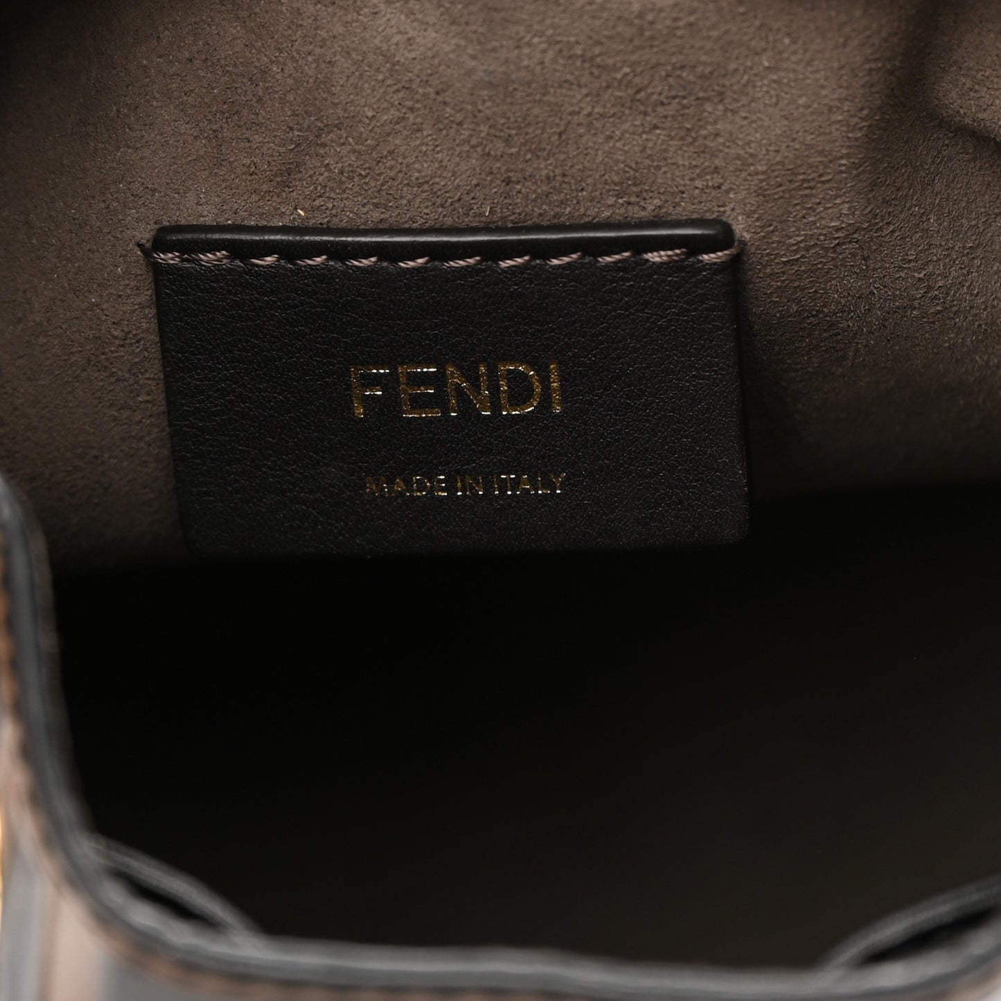 Vitello Liberty F is Fendi Bi-Color FF 1974 Embossed Mini Mon Tresor Bucket Bag Maya Black