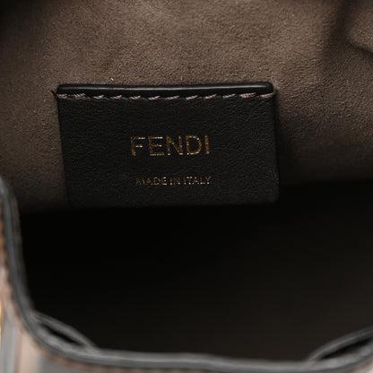 Fendi Vitello Liberty F is Fendi Bi-Color FF 1974 Embossed Mini Mon Tresor Bucket Bag Maya Black 6 of 14
