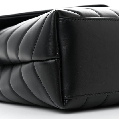 Saint Laurent Calfskin Y Quilted Monogram Small Loulou Chain Satchel Black 10 of 13