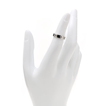 Cartier 18K White Gold 8 Diamond 4mm Wedding Band LOVE Ring 47 4 2 of 6