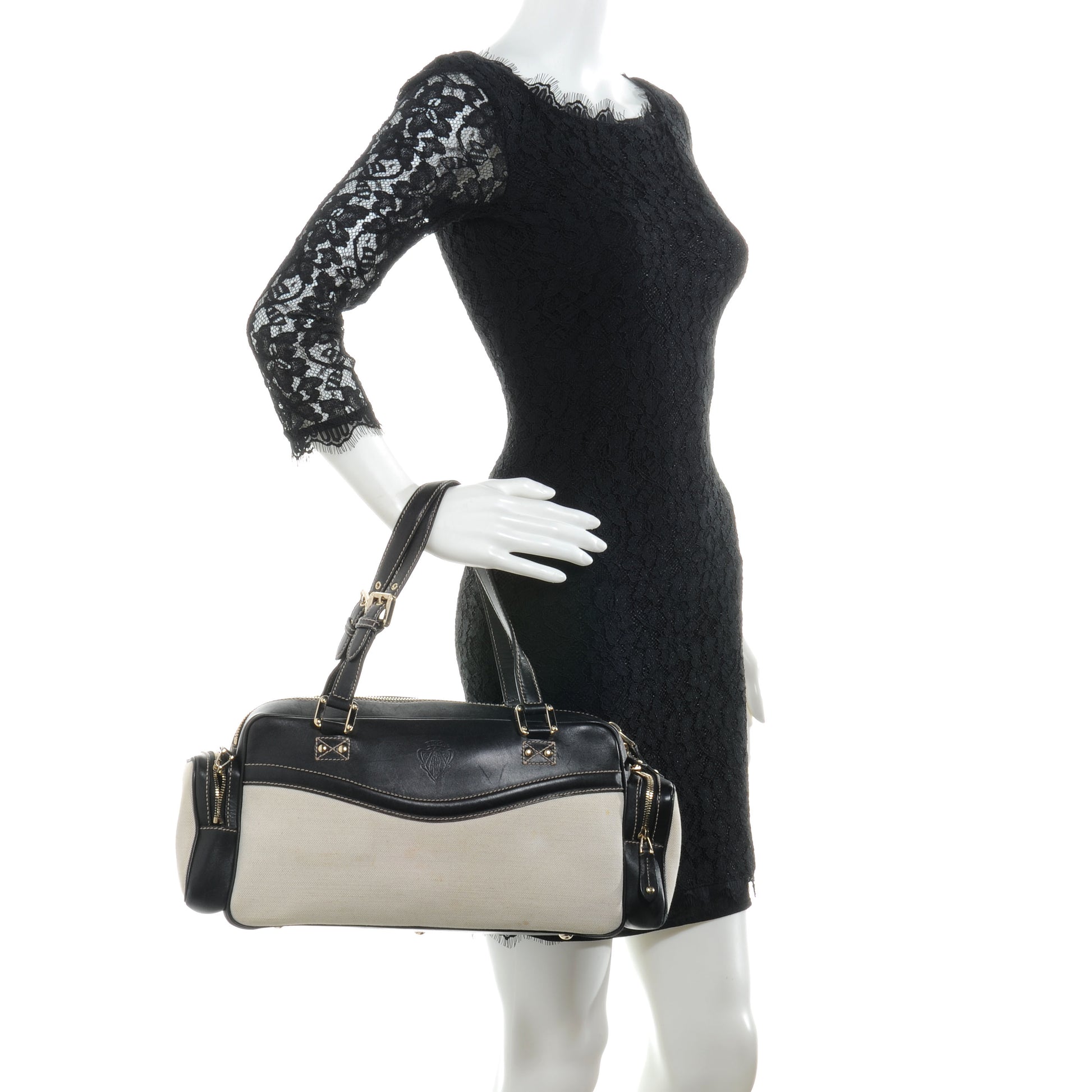 Gucci Canvas Crest Tote Black 2 of 8