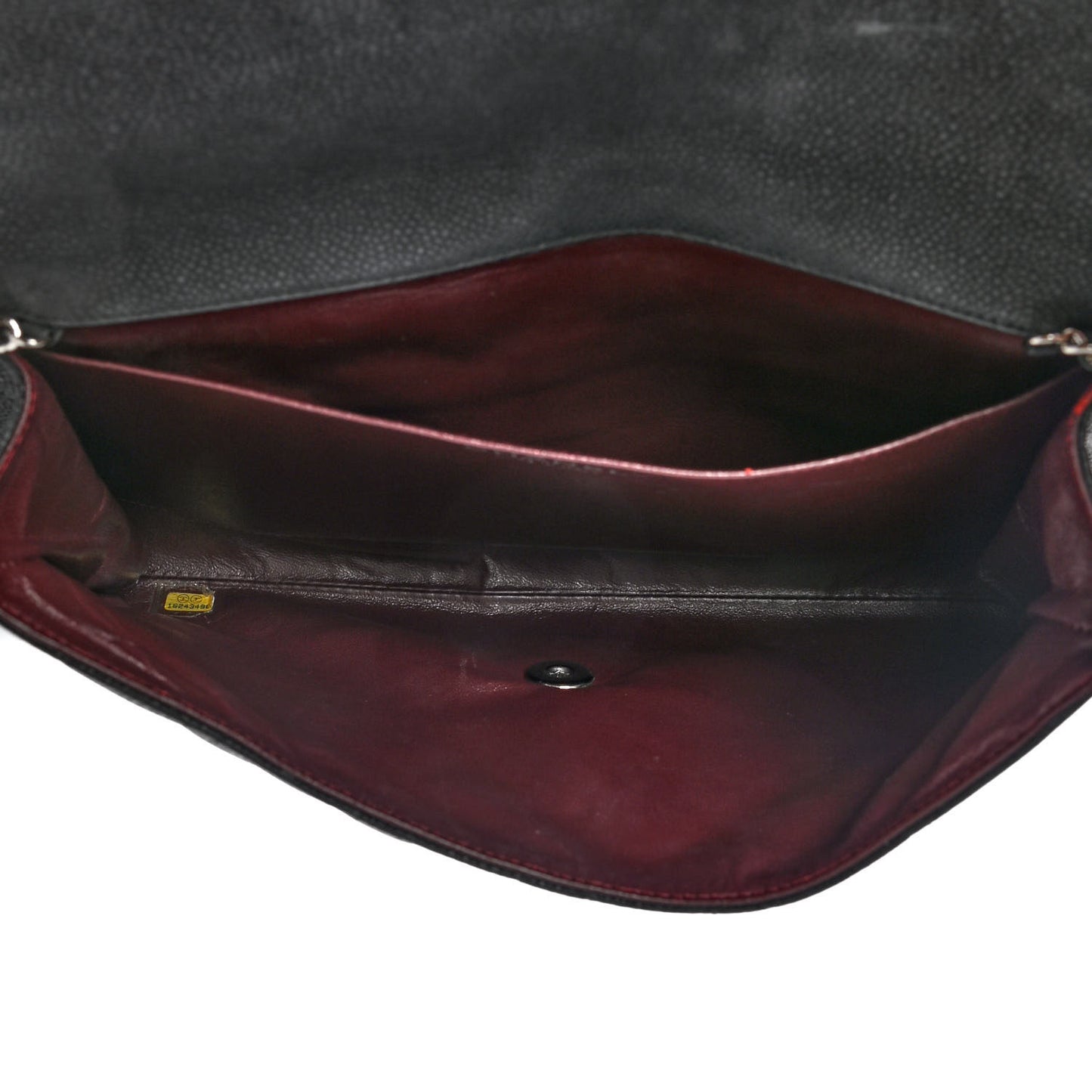 Caviar Quilted Clutch With Chain Flap Black