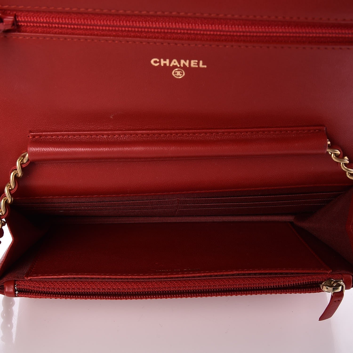 Chanel Lambskin Quilted Boy Wallet On Chain WOC Red 5 of 8