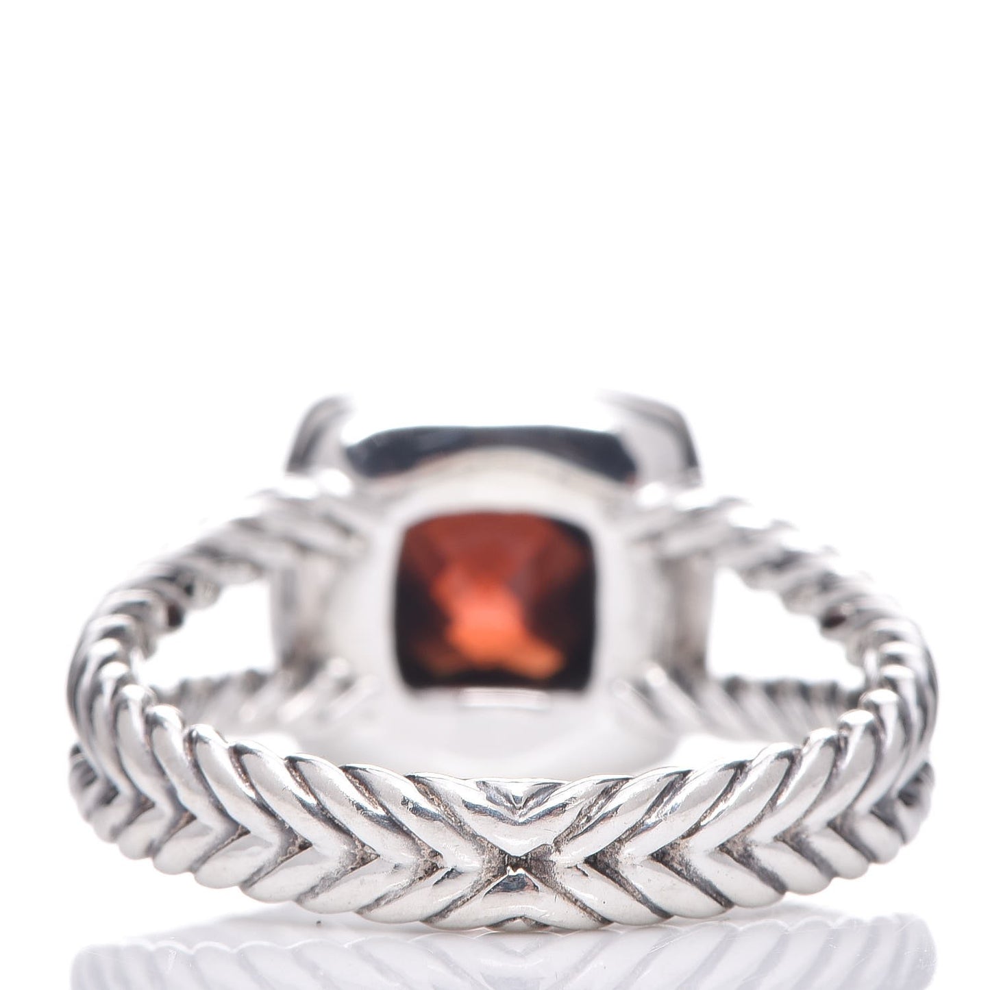 Sterling Silver Diamond Garnet 7mm Petite Albion Ring 56 7.5