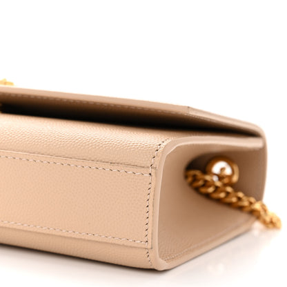 Saint Laurent Grain De Poudre Small Monogram Kate Satchel Nude Powder 10 of 10