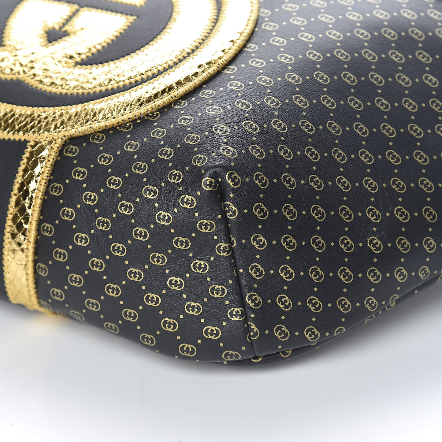 X DAPPER DAN Calfskin Laminated Ayers GG Micro Monogram Mens Belt Bag Black
