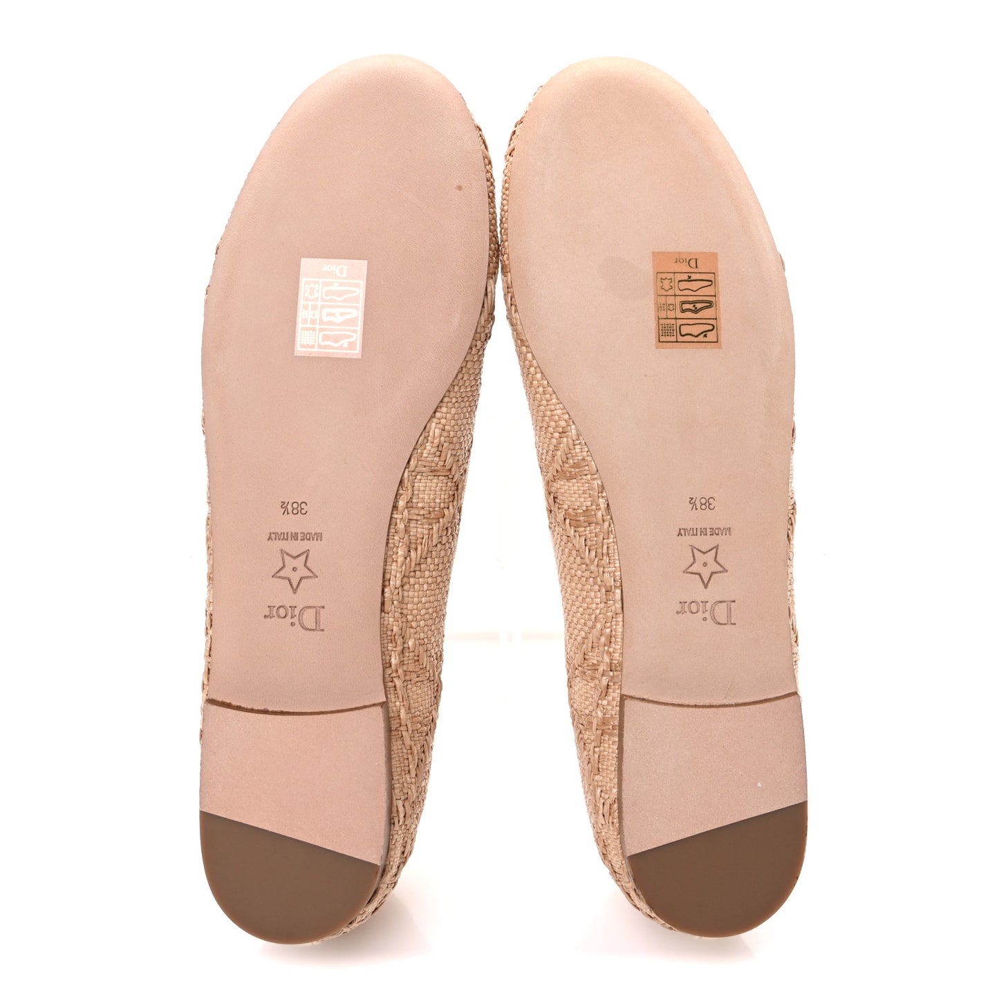 Raffia Cannage Ballet Flat 38.5 Straw