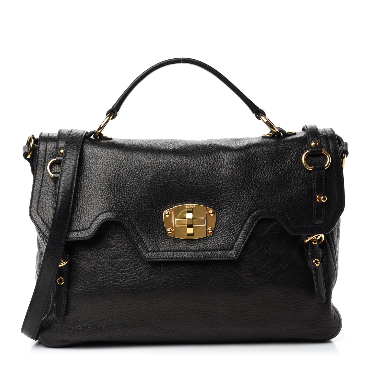 Cervo East-West Flap Satchel Black