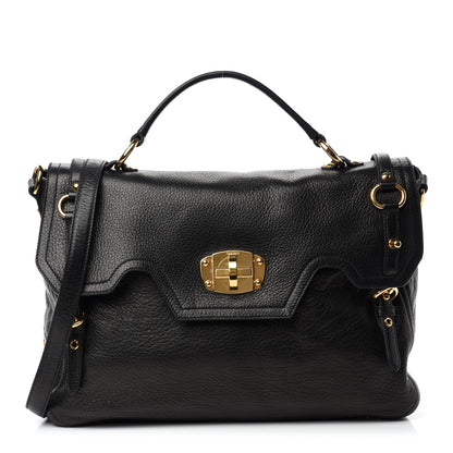 Miu Miu Cervo East-West Flap Satchel Black 1 of 10