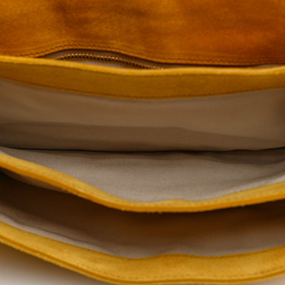 Miu Miu Suede Embroidered Shoulder Bag Yellow 5 of 11