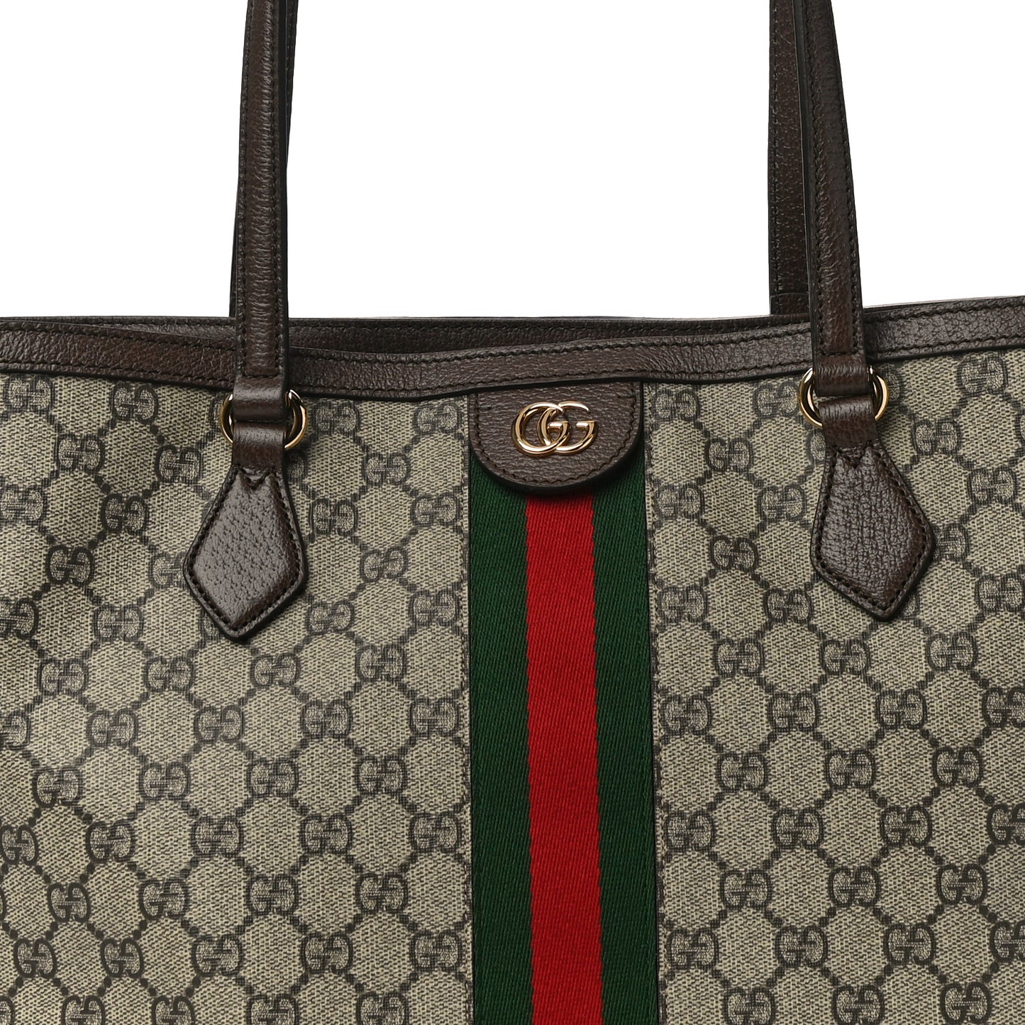 GG Supreme Monogram Medium Ophidia Shopping Tote Brown