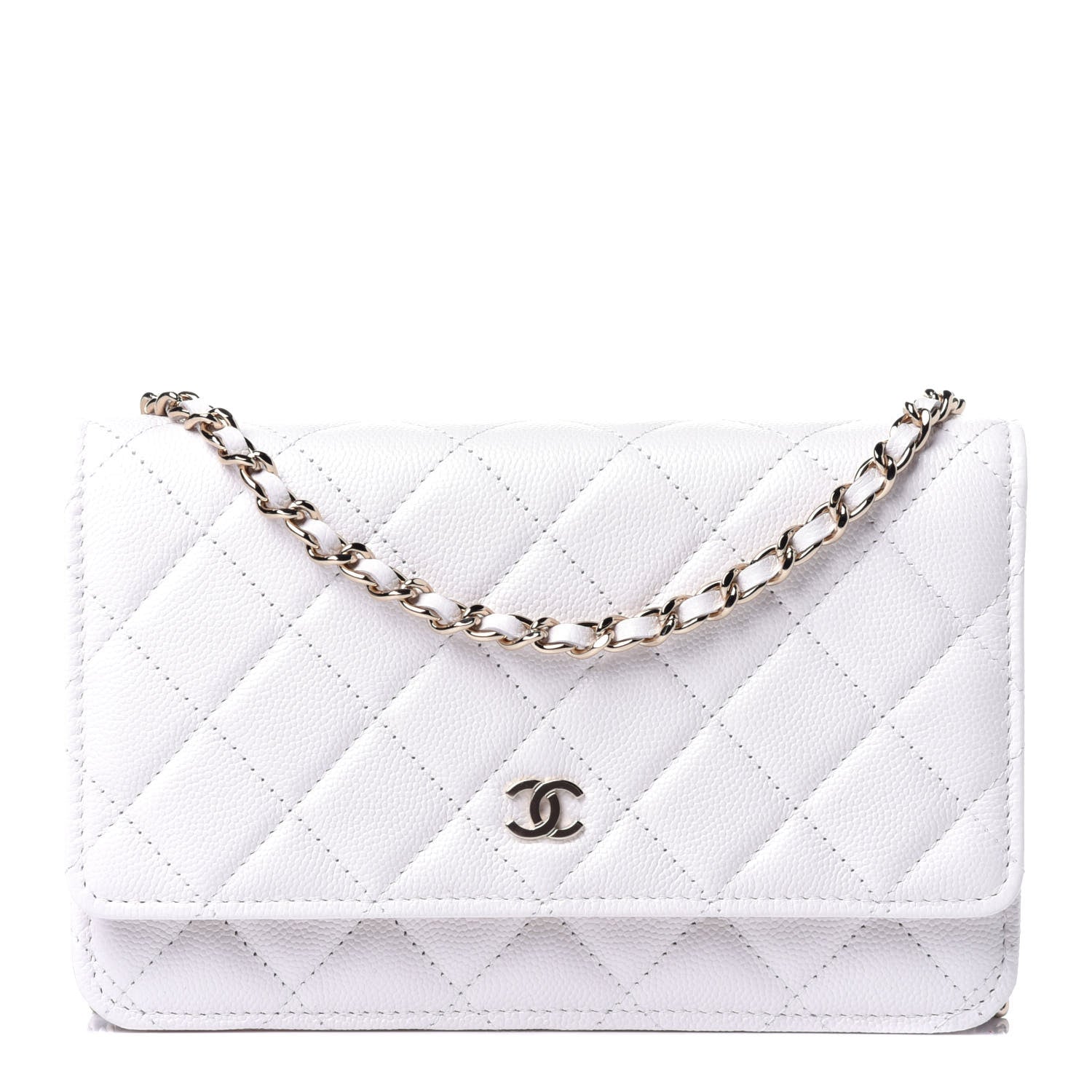 Chanel Caviar Quilted Wallet On Chain WOC White 1 of 13