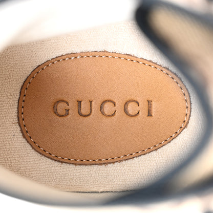 Gucci Monogram Jumbo GG New Lace Papin Mens Tortuga High Top Sneakers 10 Camel Ebony Black 7 of 12