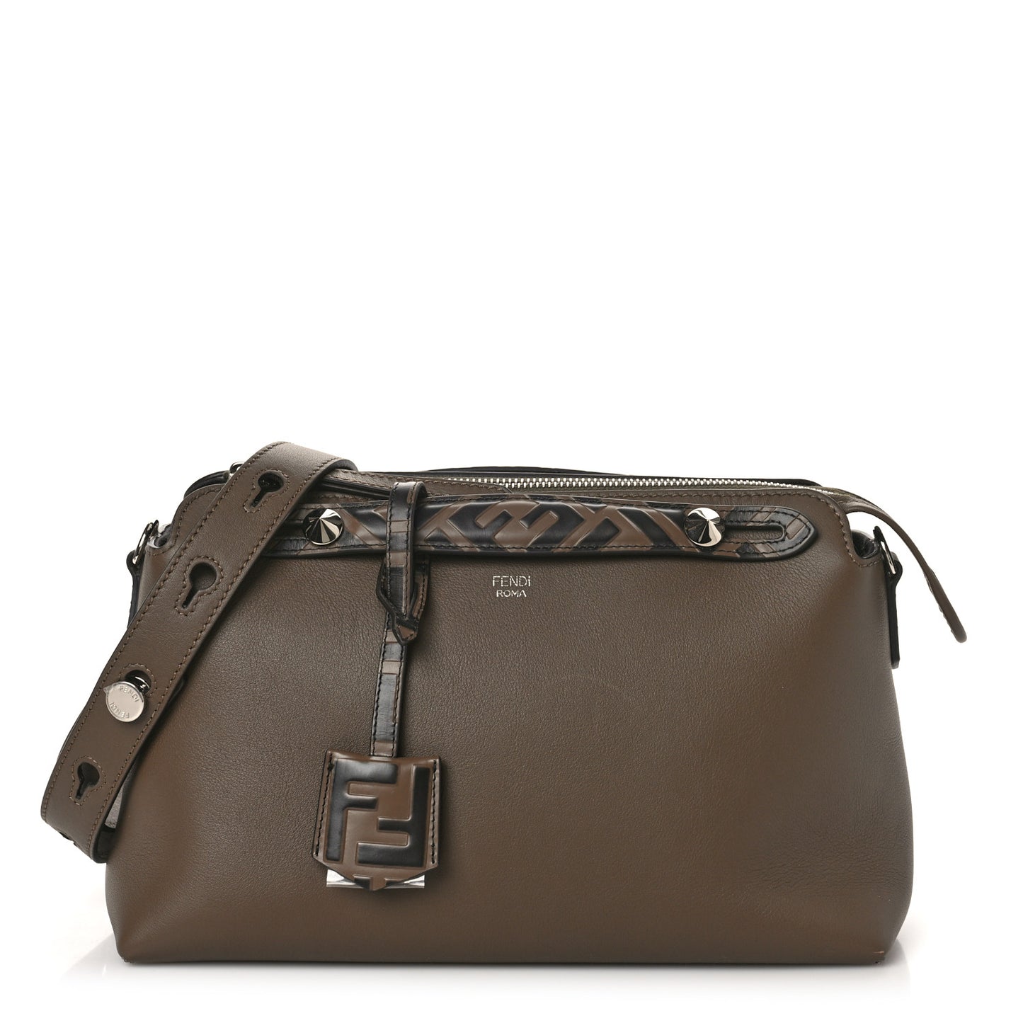 Vitello Dolce Bi-Color FF 1974 Embossed Medium By The Way Boston Bag Maya Black