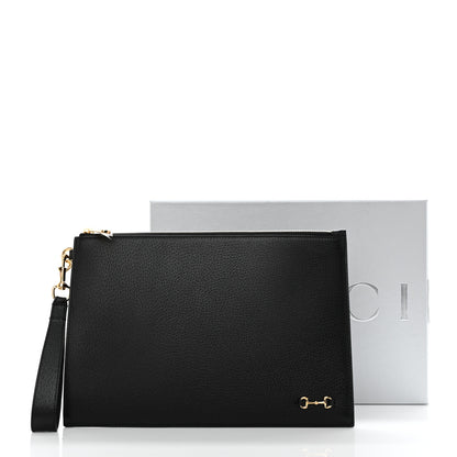 Gucci Calfskin Horsebit 1955 Wristlet Pouch Black 11 of 11