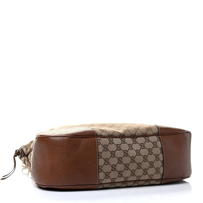 Gucci Monogram Textured Calfskin Large Bree Hobo Beige Ebony Nocciola 6 of 8