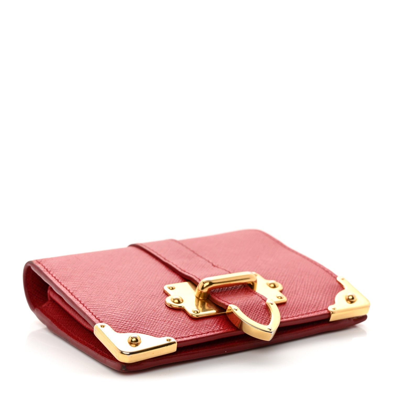 Prada Saffiano Cahier Compact Flap Wallet Fuoco 4 of 10